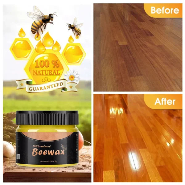 Wood Seasoning Beeswax Polish – Natural Wood Cleaner & Restorer for Furniture Shine