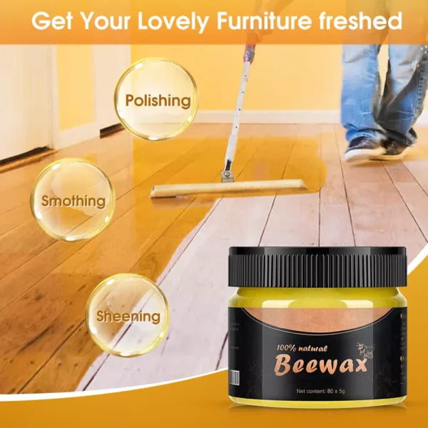 Wood Seasoning Beeswax Polish – Natural Wood Cleaner & Restorer for Furniture Shine