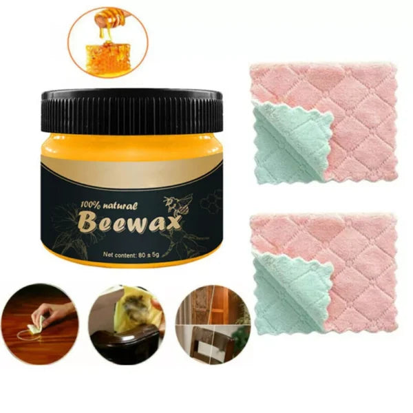 Wood Seasoning Beeswax Polish – Natural Wood Cleaner & Restorer for Furniture Shine